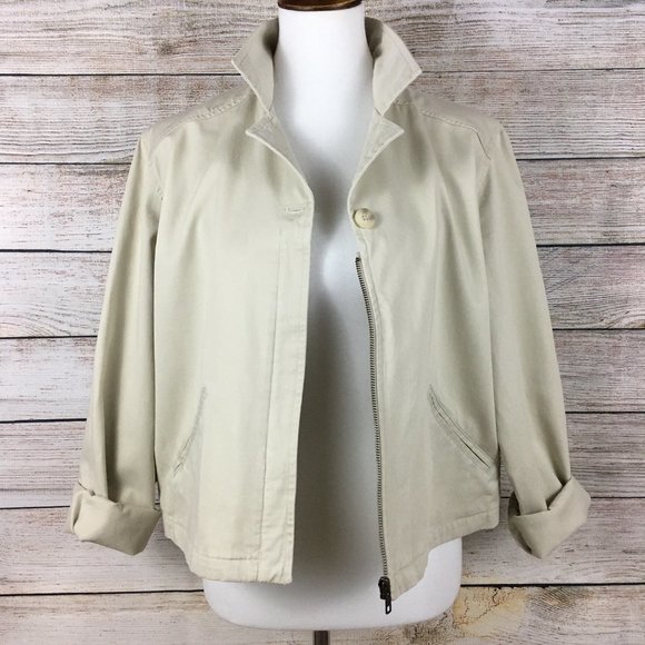 Old Navy Jacket Lightweight Flat Front Chino Style Women's Large - Picture 2 of 11